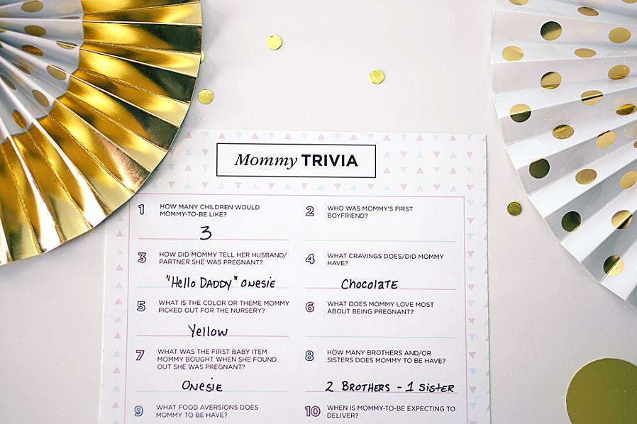 I futuri genitori per giocare a quiz per il baby shower