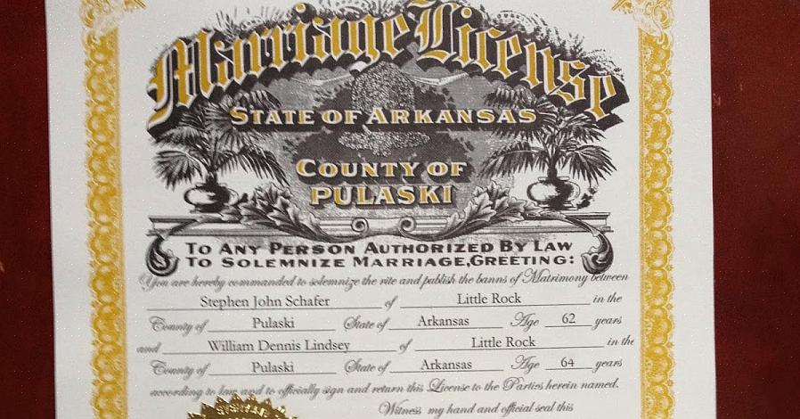 Le licenze di matrimonio dell'Arkansas vengono rilasciate dall'ufficio del County Clerk locale