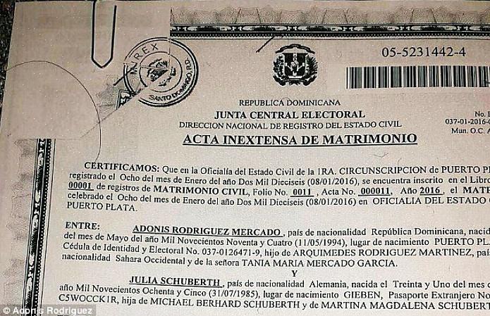 Il certificato di matrimonio della Repubblica Dominicana è legale