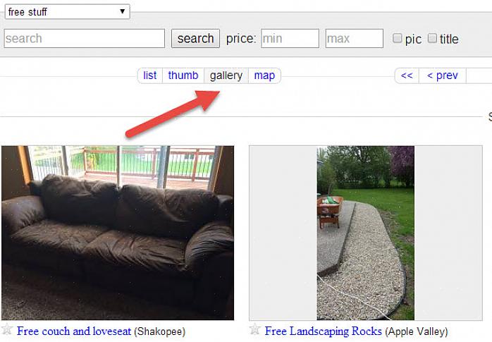 Per iniziare a trovare materiale gratuito di Craigslist