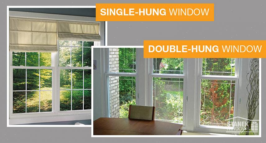 Sia le finestre ad un'anta che a due ante sono finestre scorrevoli verticali con un'anta superiore